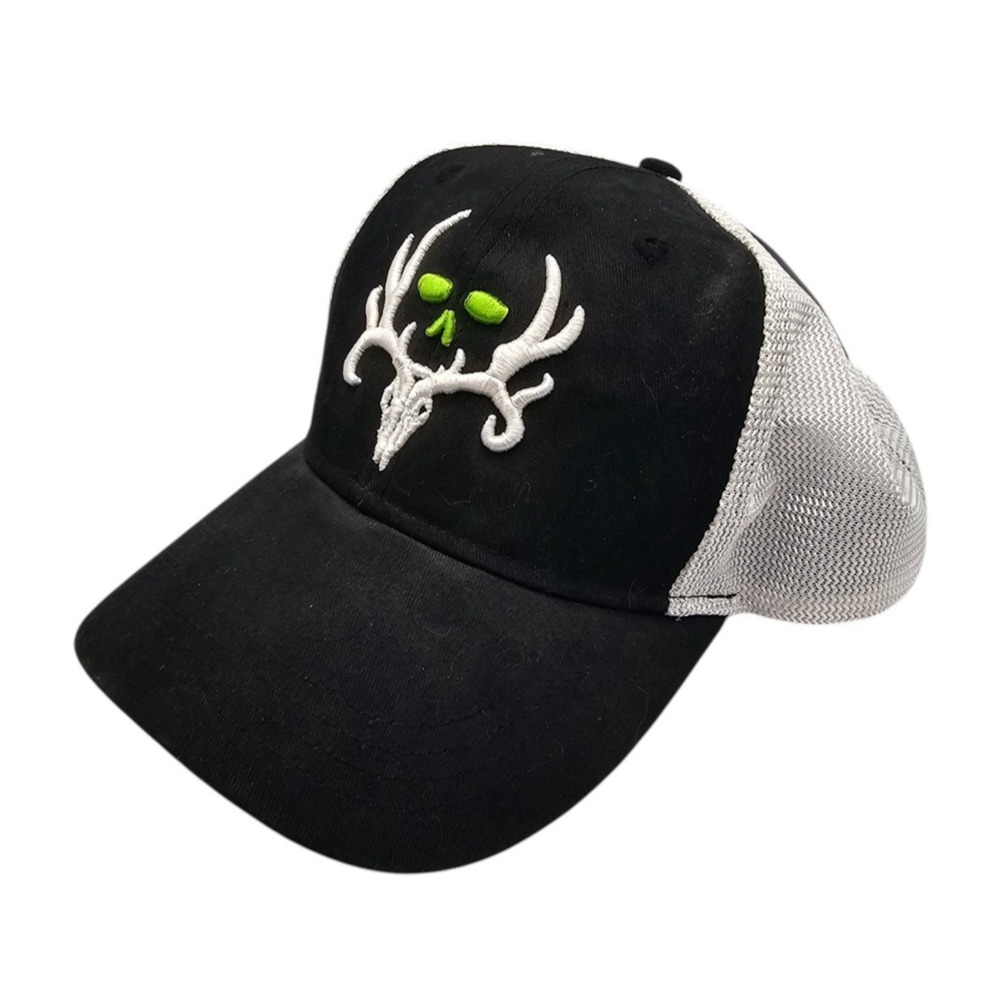 BONE COLLECTOR LOGO MESH TRUCKER SNAPBACK HAT CAP BLACK